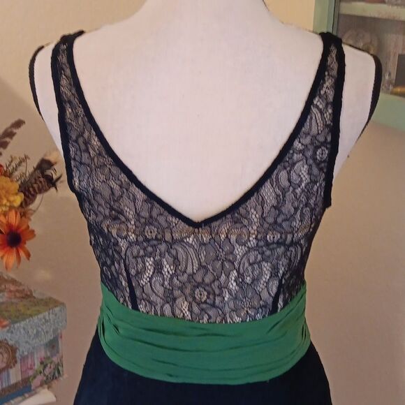 Moulinette Soeurs Anthropologie Black Lace Dress With Kelly Waistband.Balletcore - Picture 8 of 13